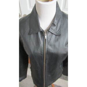 Vance Ladies Premium Soft  Lined Black Fitted Motorcycle Leather Jacket  Small